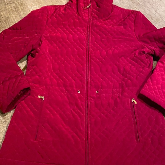 ~Ellen Tracy~ Fleece-Lined Quilted Red Jacket - Picture 1 of 8